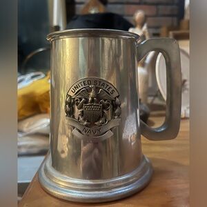 United States Navy Emblem Silver Pewter Mug
